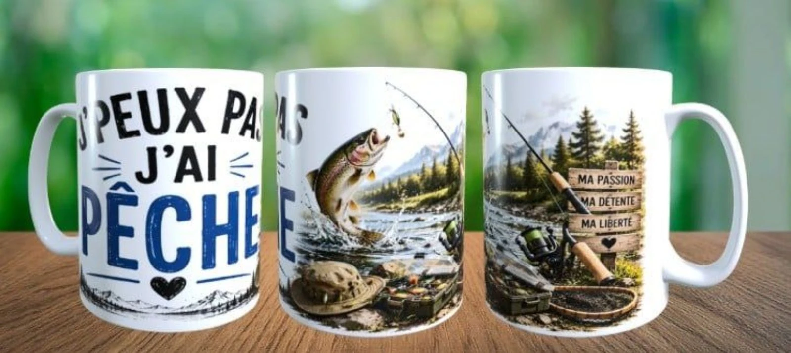 Mug humour, j'peux pas j'ai pêche